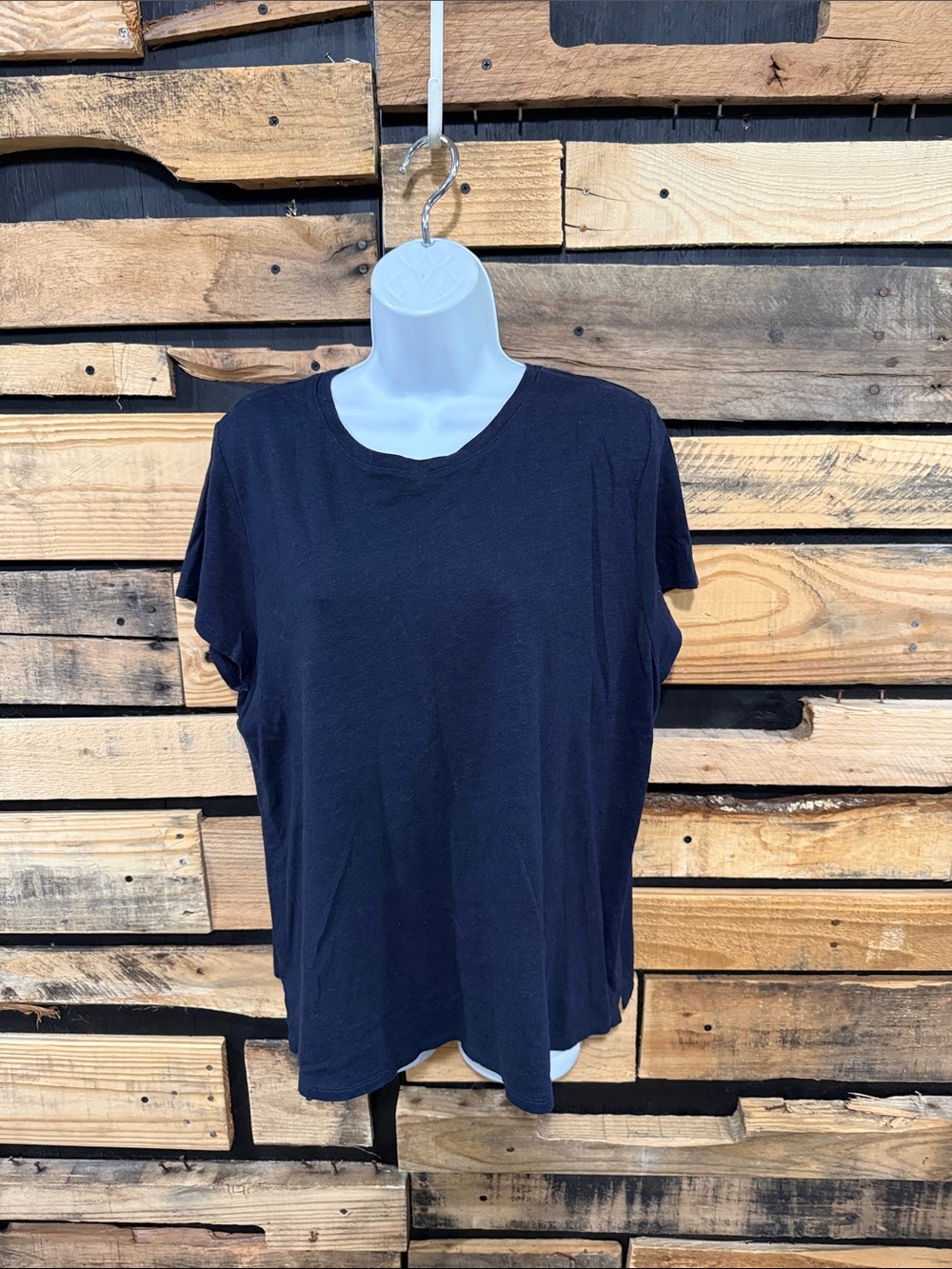 J.Jill Navy Blue‎ Linen Blend Women’s Tee Size XL